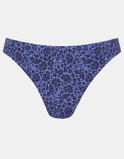 Floral Bikini Bottoms, Blue (BLUE), large