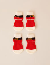 Santa Dog Booties, Red (RED), large