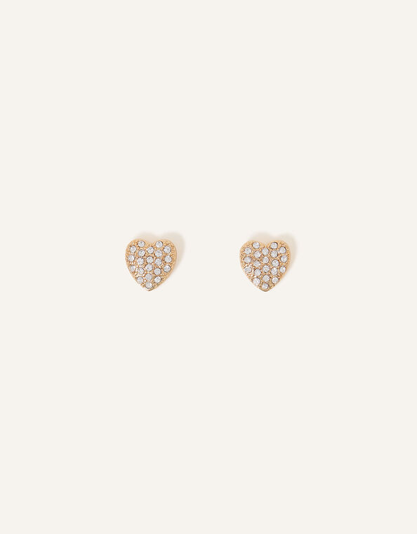 Sparkle Heart Stud Earrings, , large
