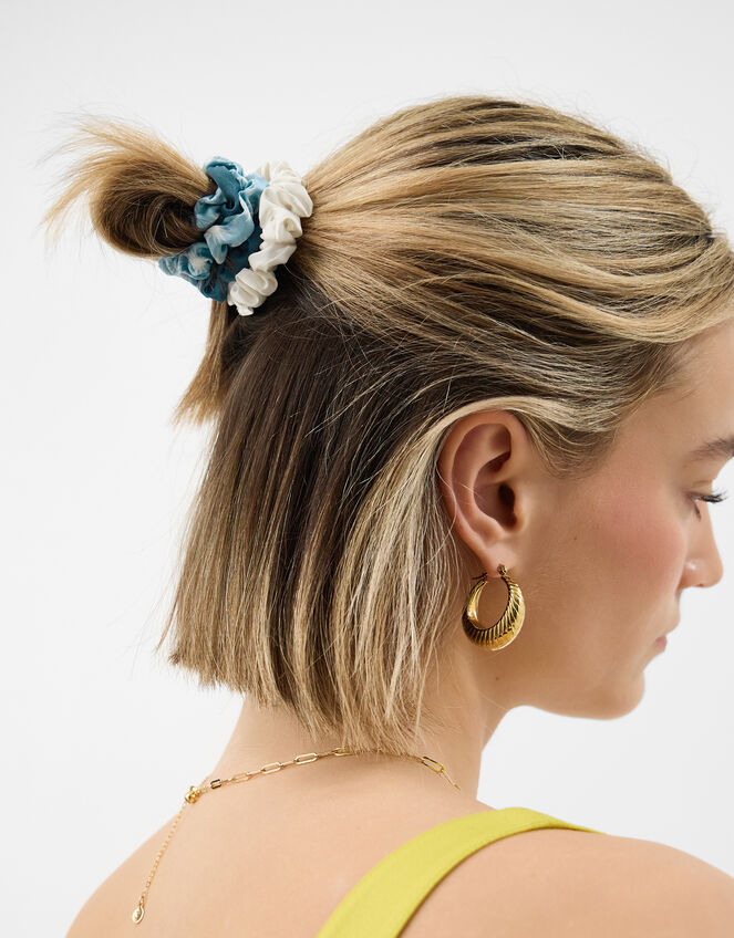 5-Pack Satin Hair Scrunchies, , large