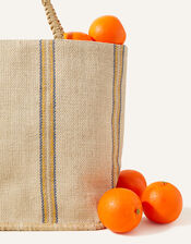 Stripe Handheld Jute Beach Bag, , large