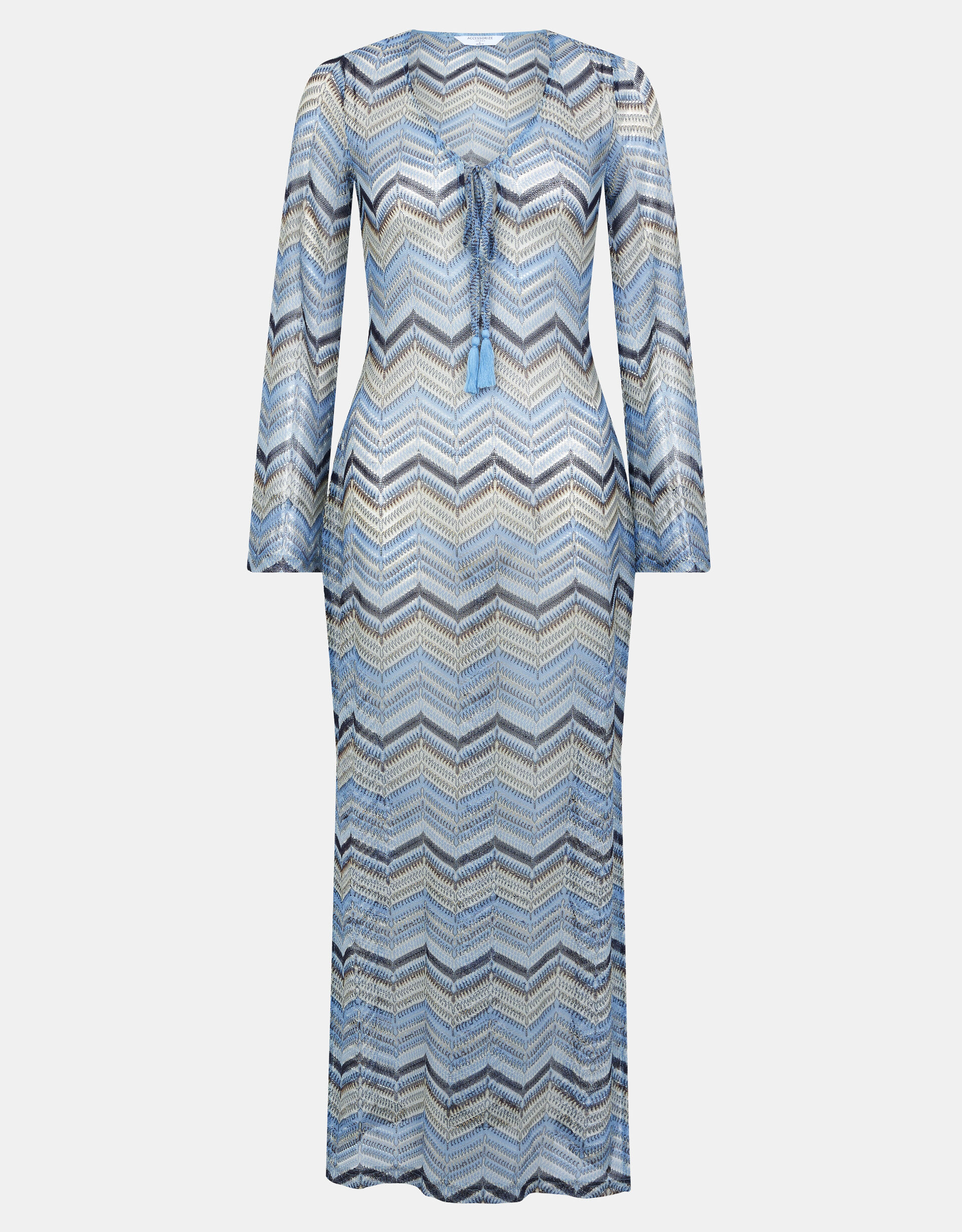 Zigzag Crochet Maxi Dress, Multi (MULTI), large