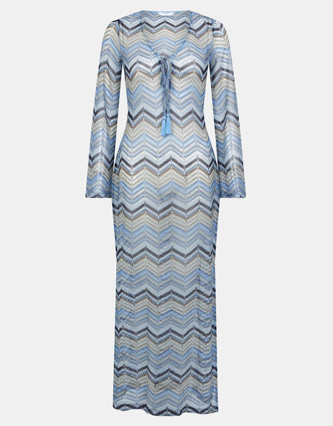 Zigzag Crochet Maxi Dress, Multi (MULTI), large