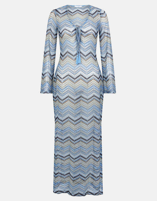 Zigzag Crochet Maxi Dress, Multi (MULTI), large