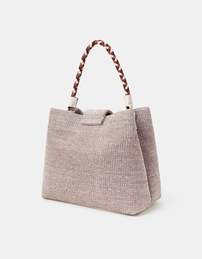 Braid Strap Woven Shoulder Bag, , large