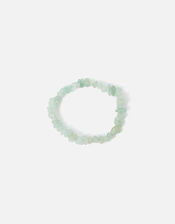 Raw Cut Stone Stretch Bracelet, Green (GREEN), large