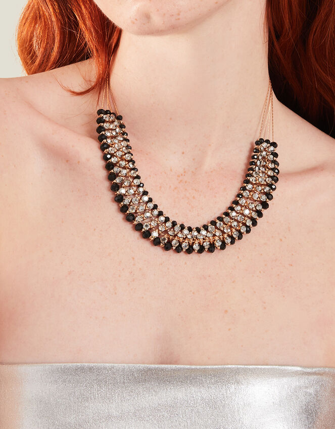 Sparkly Multirow Collar Necklace, , large