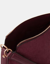 Large Slouchy Suedette Handbag, Red (BURGUNDY), large