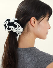 Oversized Knit Hair Scrunchie, , large