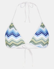 Zig Zag Triangle Bikini Top, Blue (BLUE), large