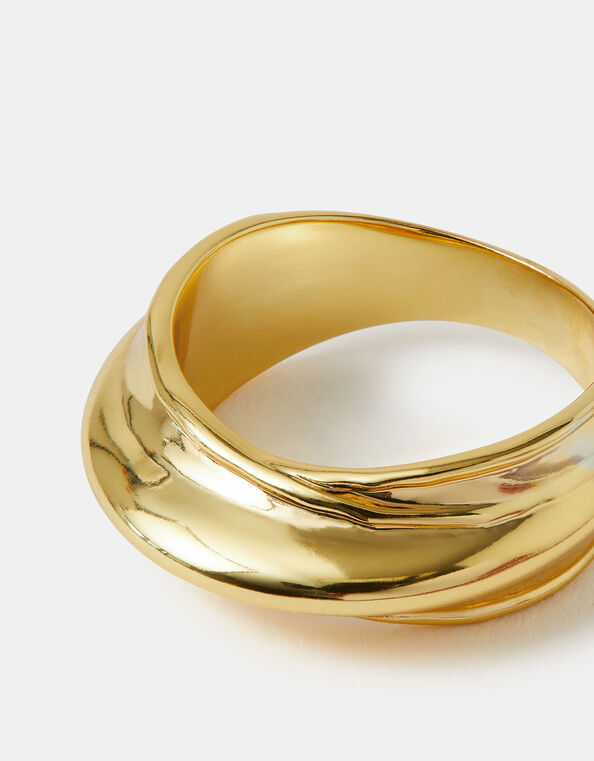 14ct Gold-Plated Irregular Ridge Ring, Gold (GOLD), large