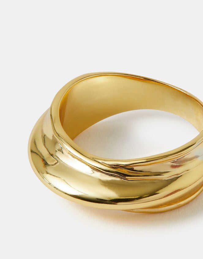14ct Gold-Plated Irregular Ridge Ring, Gold (GOLD), large