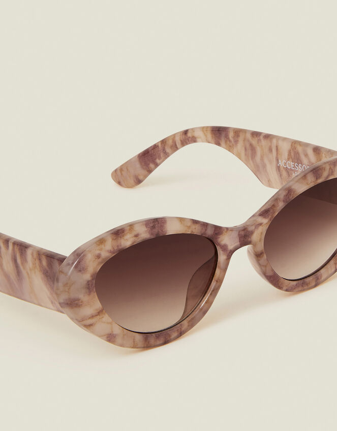 Chunky Marble Cat Eye Sunglasses Pink, , large