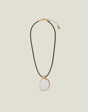 Mother Of Pearl Pendant Cord Necklace, , large