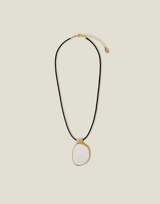 Mother Of Pearl Pendant Cord Necklace, , large