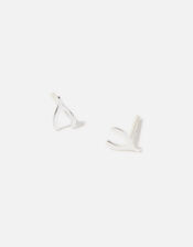Sterling Silver Wishbone Studs, , large