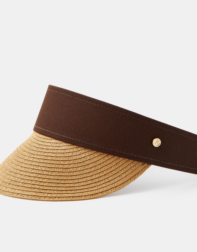 Contrast Woven Sun Visor, , large