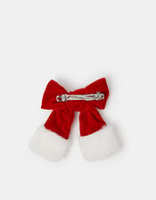 Christmas Santa Bow Barrette Hair Clip, , large