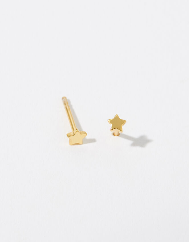 Gold Vermeil Star Stud Earrings, , large