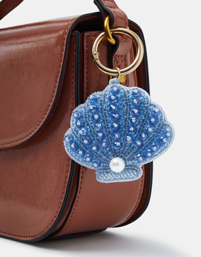 Shell Beaded Bag Charm, , large