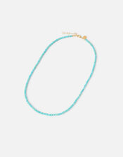 14ct Gold-Plated Healing Stone Turquoise Bead Necklace, , large