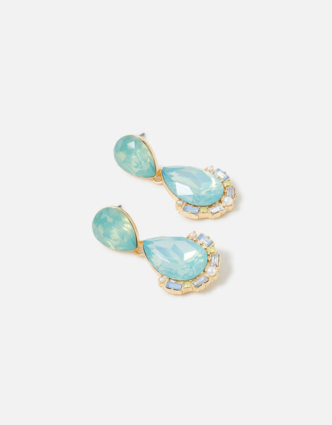 Seascape Stone and Halo Short Drop Earrings, , large