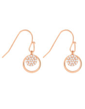 Rose Gold-Plated Sparkle Drop Earrings, , large