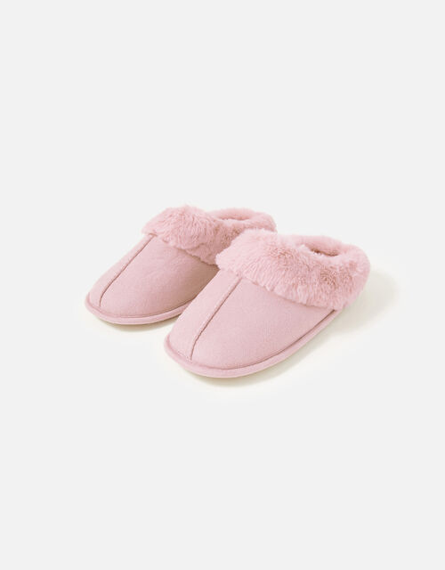 Suedette Mule Slippers, Pink (PINK), large