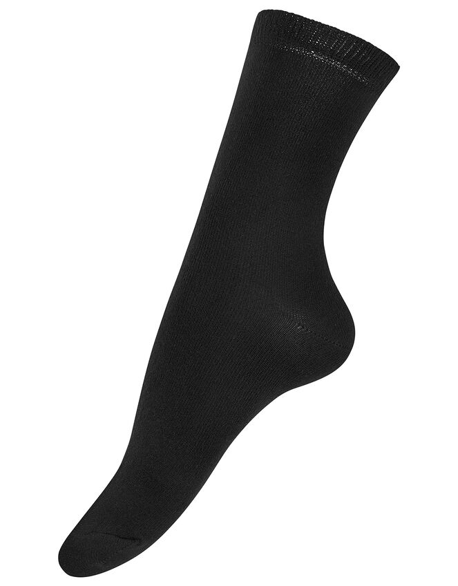 3pk Basic Bamboo Ankle Socks, Black (BLACK), large