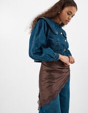 Lace Satin Triangle Scarf, , large