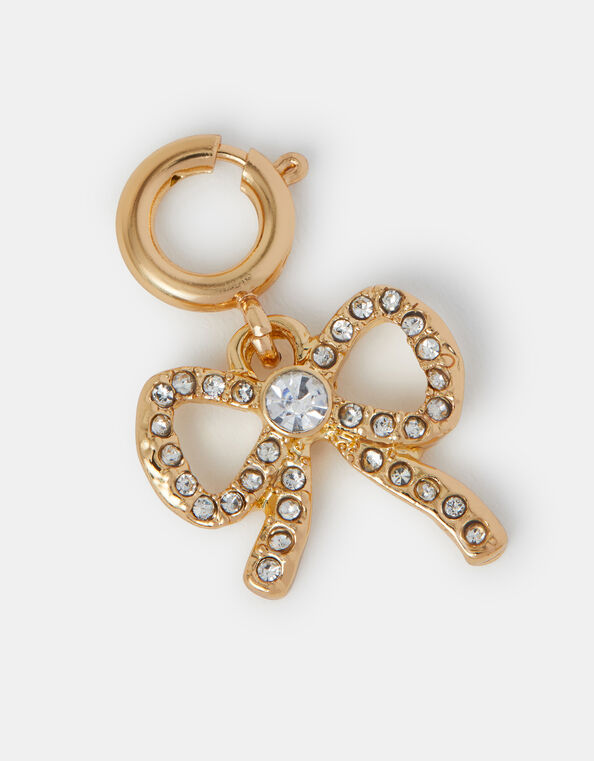 Diamante Bow Jewellery Charm, , large