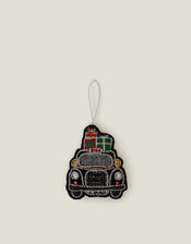 Embroidered Taxi Christmas Tree Decoration, , large