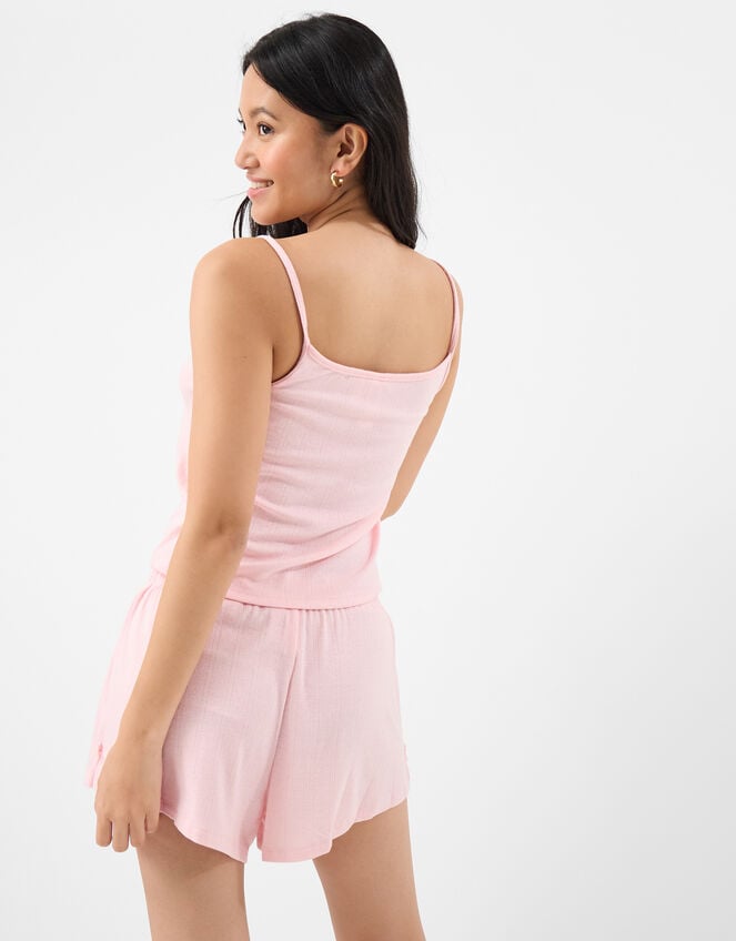 Pointelle Vest Short Pyjamas Set , Pink (PINK), large