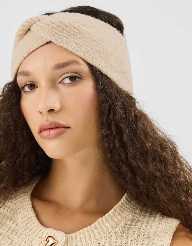 Soft Knit Bando Headband, Natural (NATURAL), large