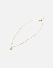 Gold-Plated Beaded Crown Chakra Necklace, , large