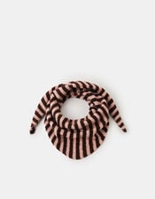 Stripe Knitted Triangle Scarf, , large