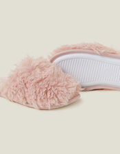 Faux Fur Mule Slippers, Pink (PINK), large