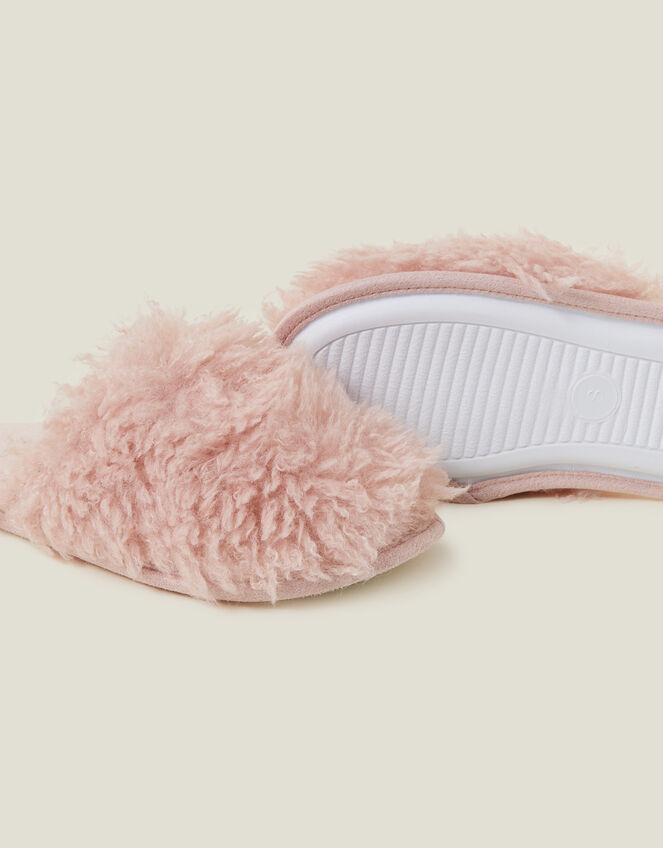 Faux Fur Mule Slippers, Pink (PINK), large