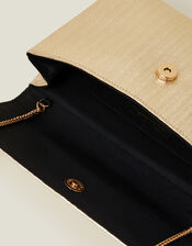 Metallic Fold-Over Clutch Bag, Gold (GOLD), large