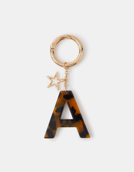 Tort Initial Bag Charm, Brown (TORT), large