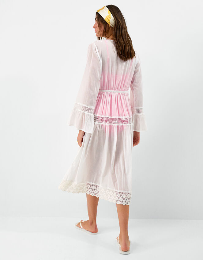 Lace Midi Kaftan, White (WHITE), large