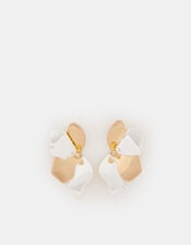 Mixed Metal Flower Stud Earrings, , large