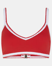Blanket Stitch Bikini Top, Red (RED), large