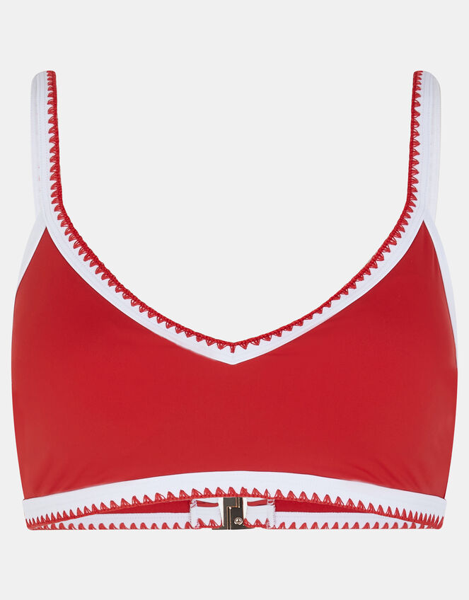 Blanket Stitch Bikini Top, Red (RED), large