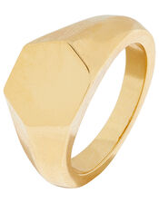 Gold-Plated Chunky Signet Ring, Gold (GOLD), large