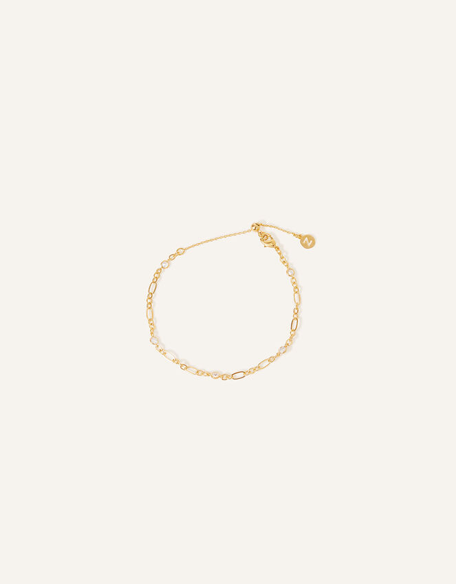 14ct Gold-Plated Sparkle Chain Bracelet, , large