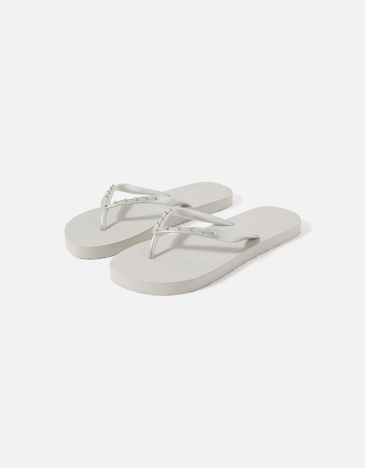 Silver embellished deals flip flops