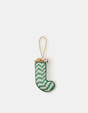 Beaded Stocking Christmas Tree Decoration, , large