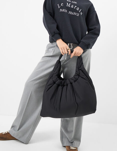 Nylon Quilted Shopper Bag, , large