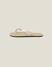 Plain Seagrass Flip Flops, Gold (GOLD), large